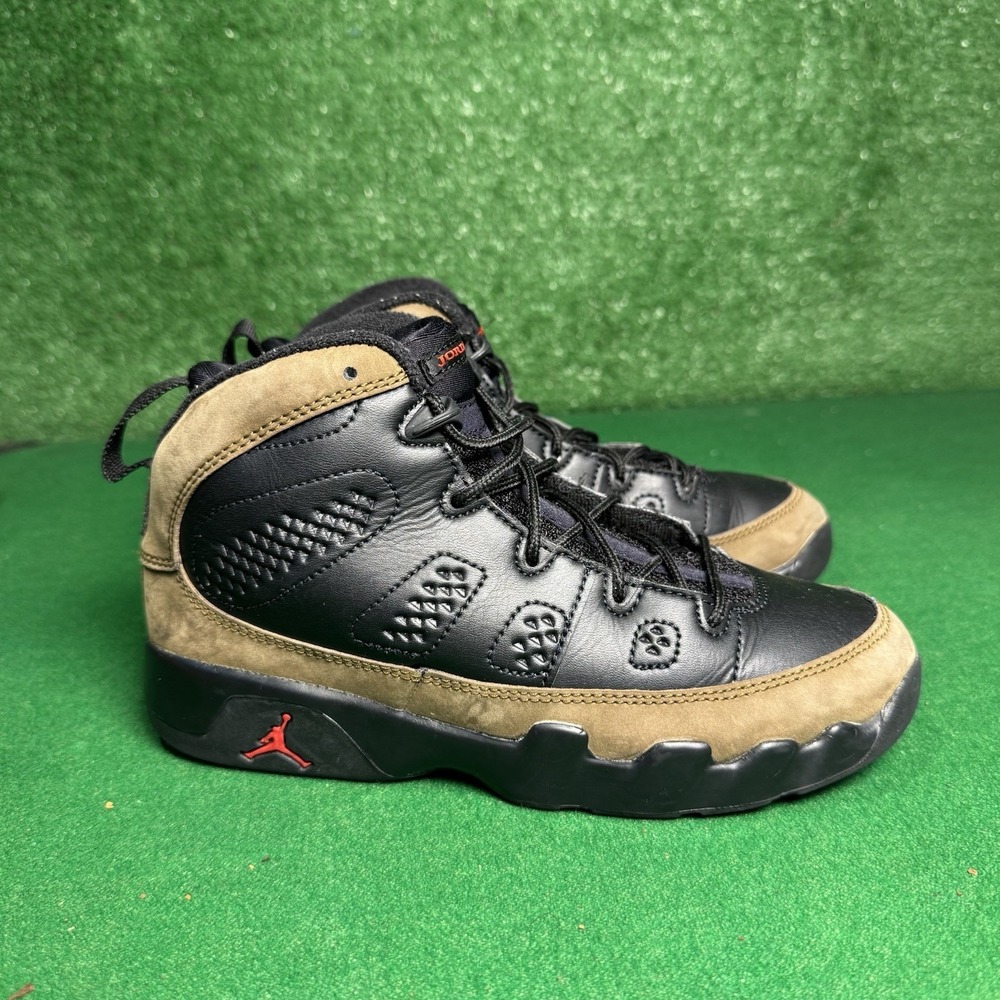 Nike Air Jordan 9 Retro Olive Black 401811-030 Preschool Kids Size 2Y